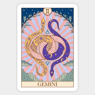 Zodiac sign tarot card Gemini Sticker